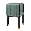 이탈리아 빈티지 그린 벨벳 직물 단일 크로포드 의자